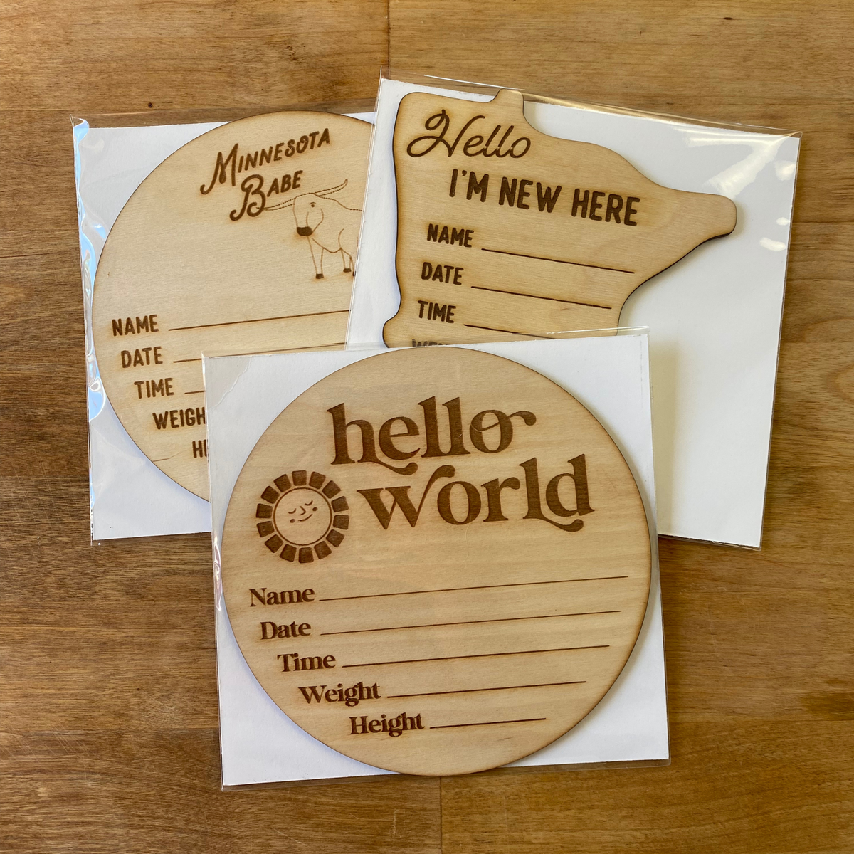 Wood Birth Announcement Sign - I'm Here