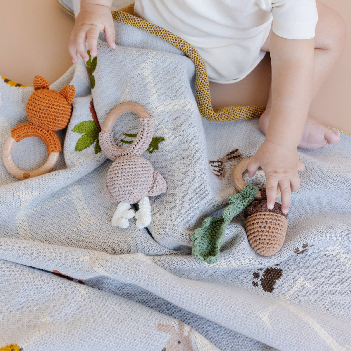 Fox Cotton Rattle and Teether