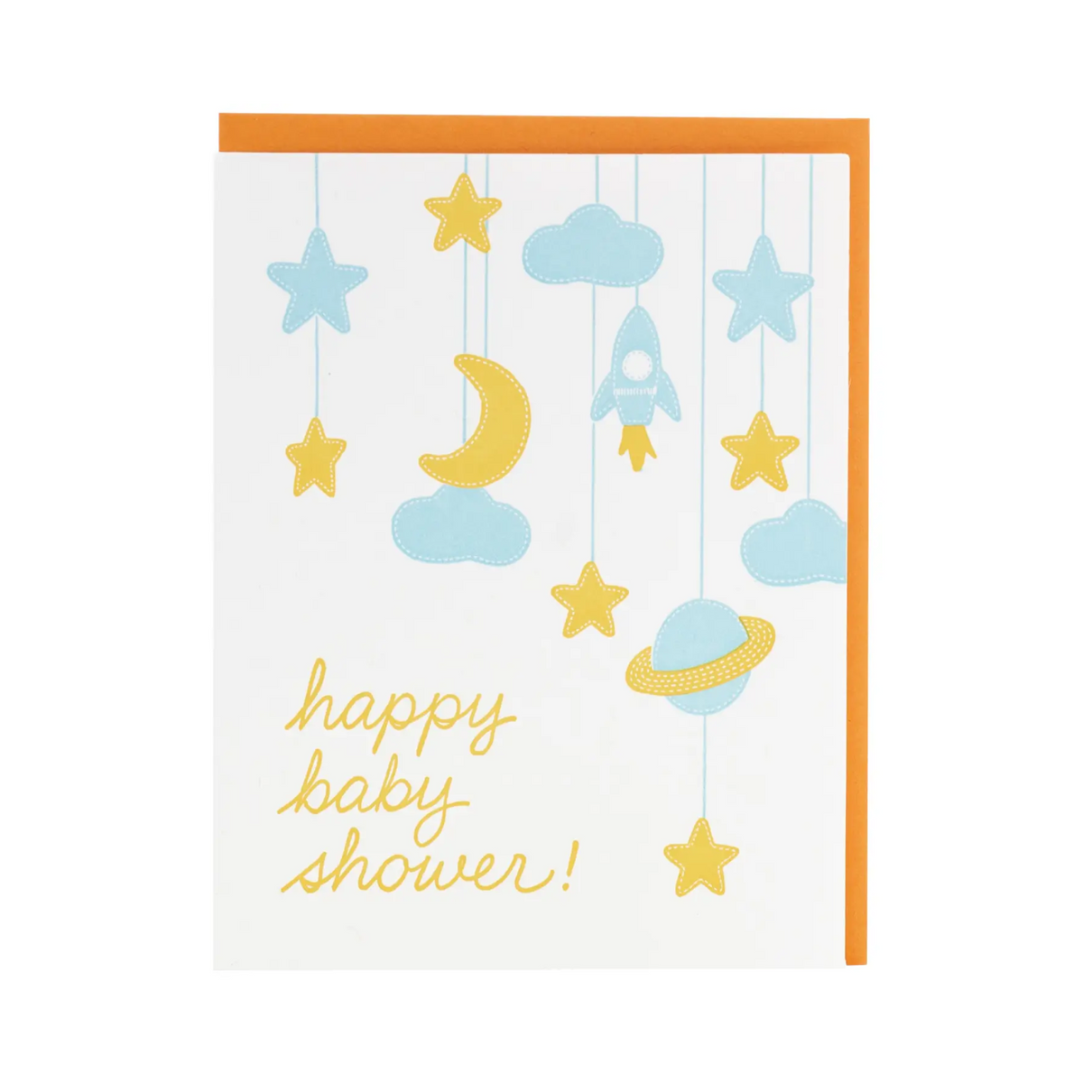Space Mobile Baby Shower Card
