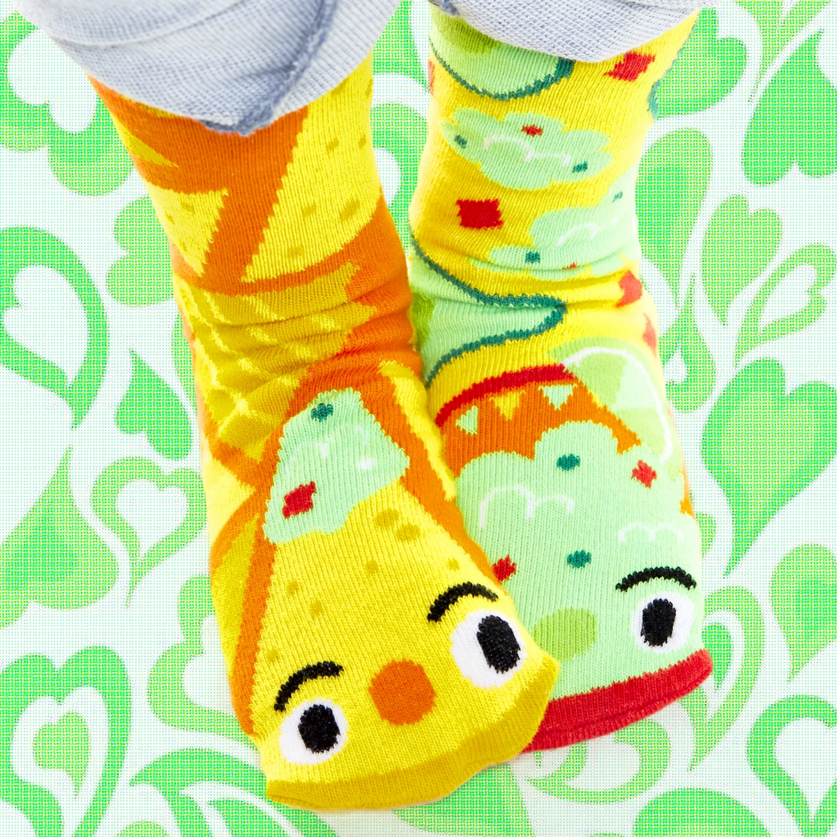 Chips & Guac Mismatched Non-Slip Kids Socks