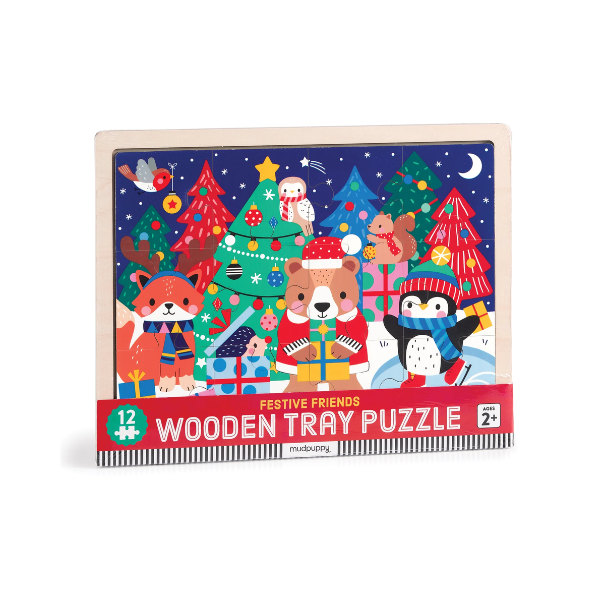 Christmas 12 Piece Wooden Tray Puzzle