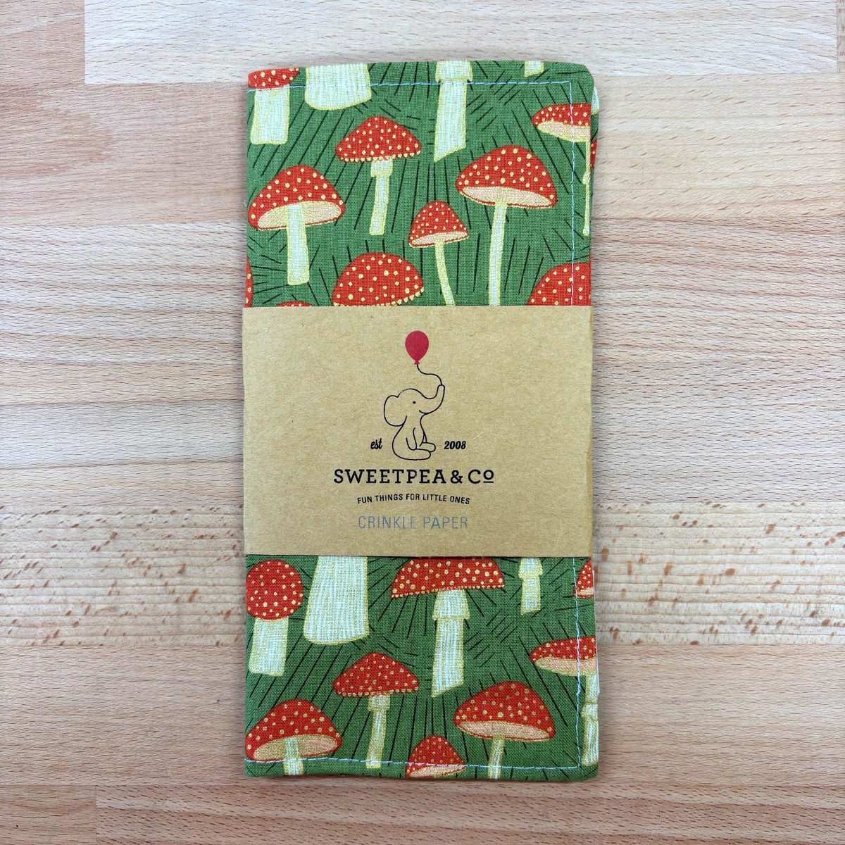 Baby Crinkle Paper - Mushrooms