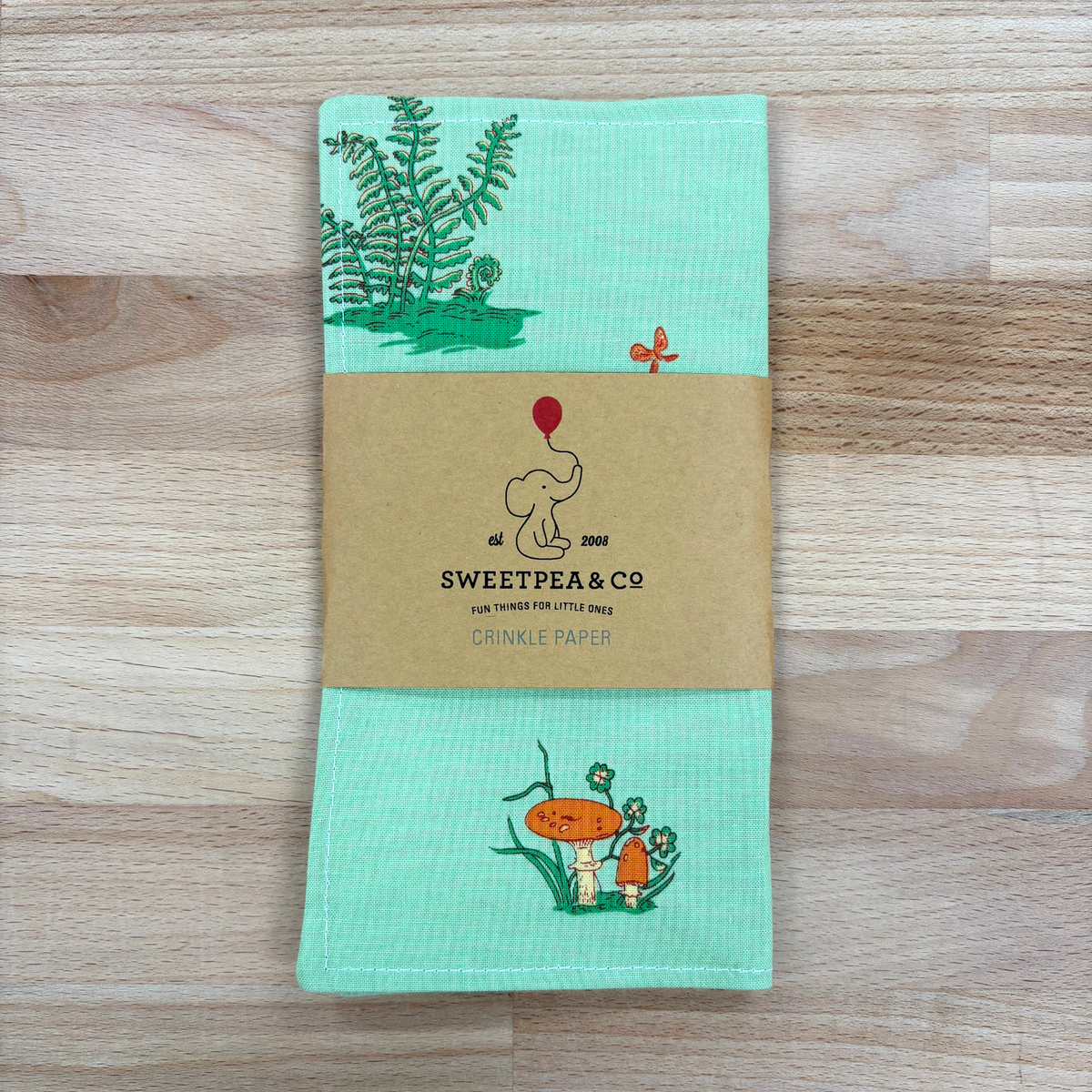 Baby Crinkle Paper - Ferns and Mushrooms