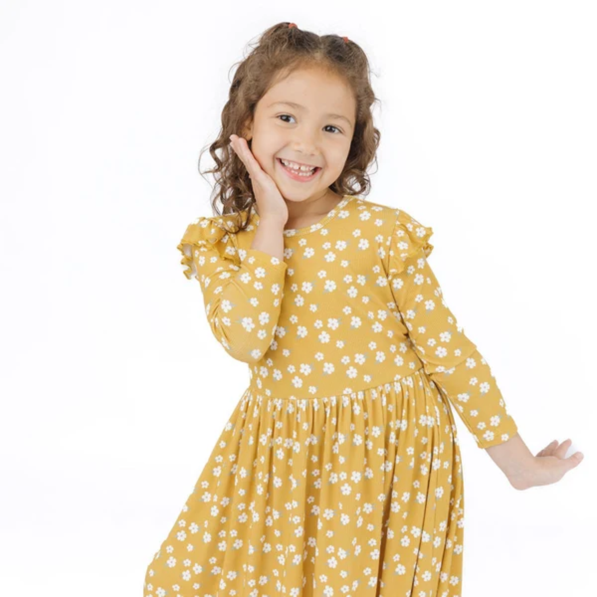 Golden Blooms Bamboo Twirl Dress