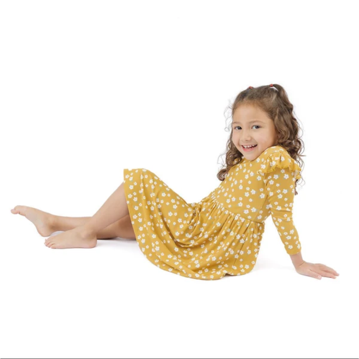 Golden Blooms Bamboo Twirl Dress