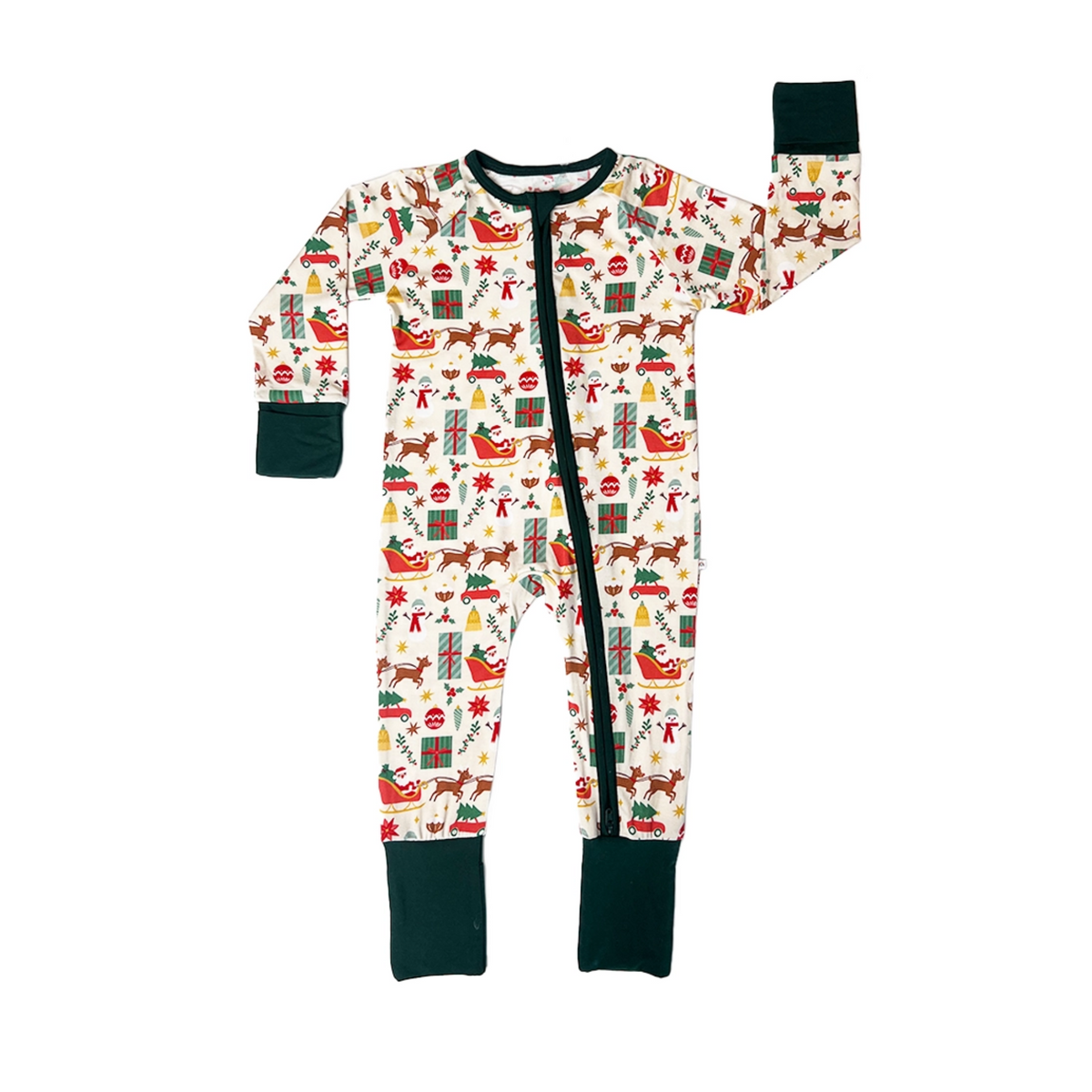 Holiday Vintage Christmas Bamboo Convertible Baby Pajamas