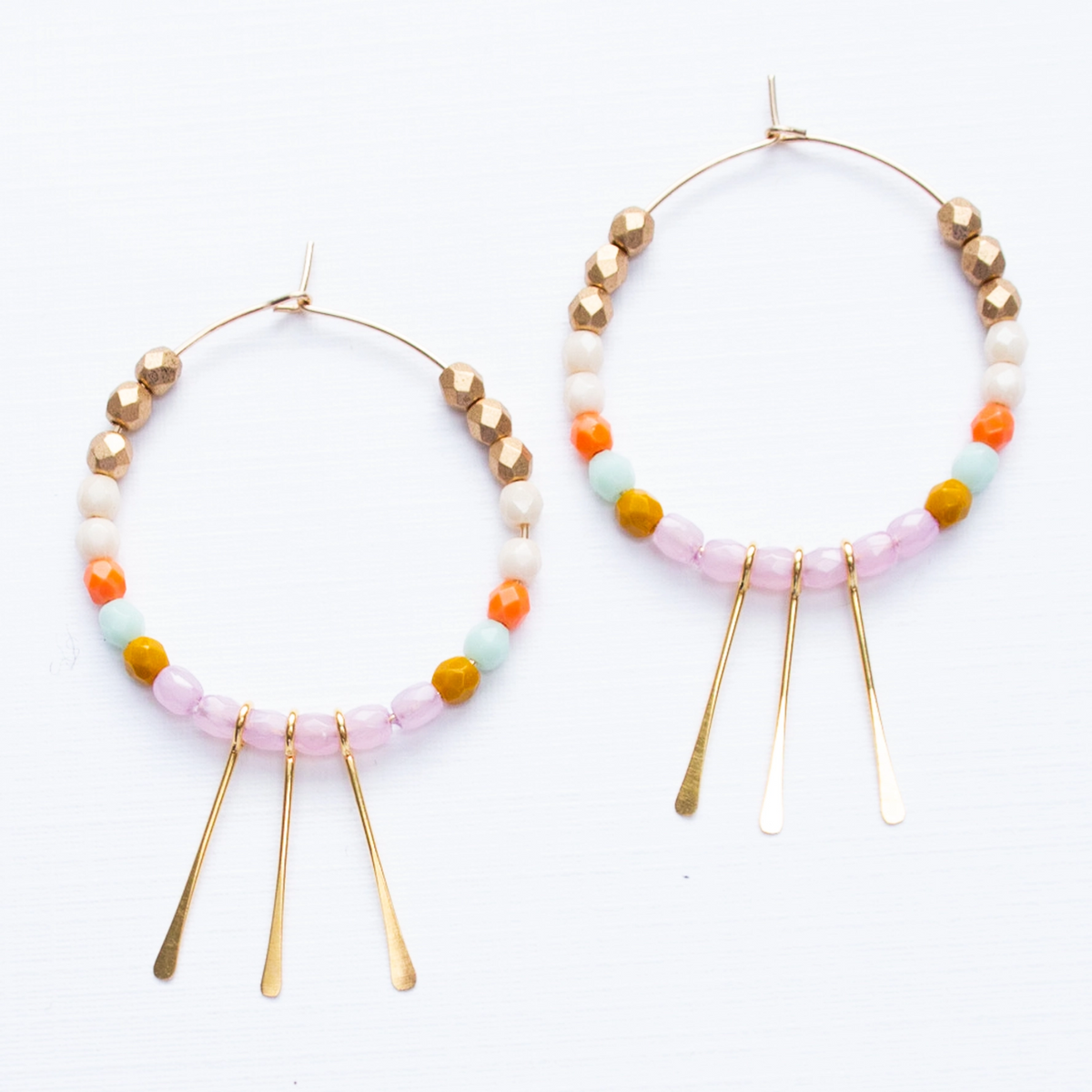 Lilac Gold Filled Hoops
