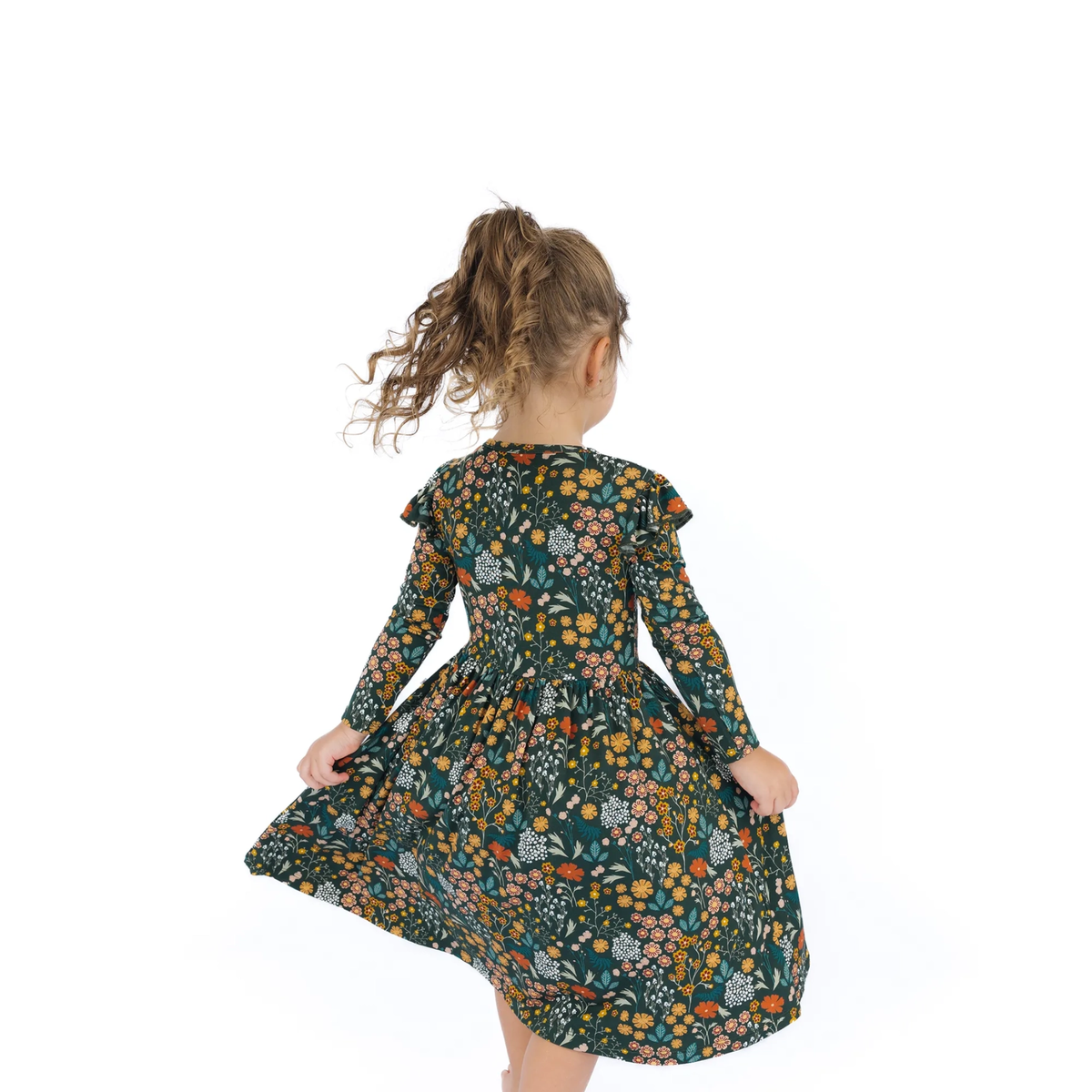 Moonlit Meadow Long Sleeve Bamboo Twirl Dress