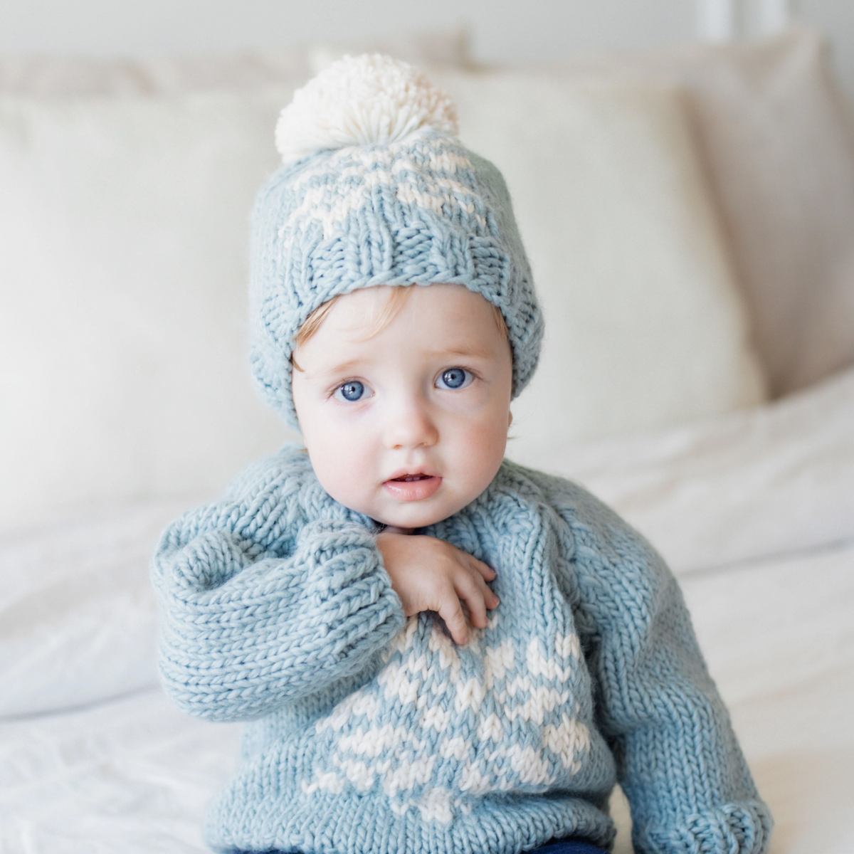 Snowflake Surf Blue Beanie Hat