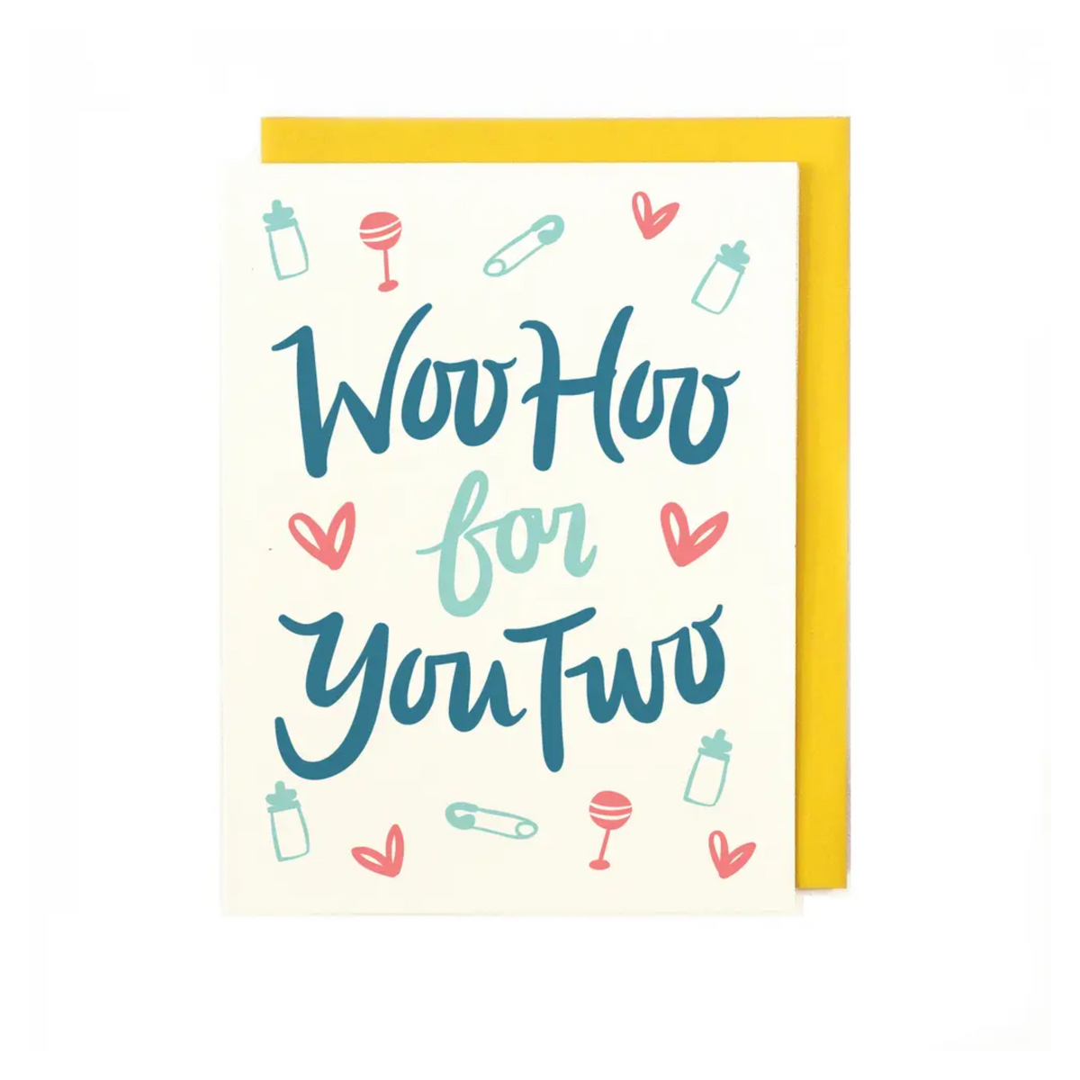 Woo Hoo For You Two Baby Greeting Card