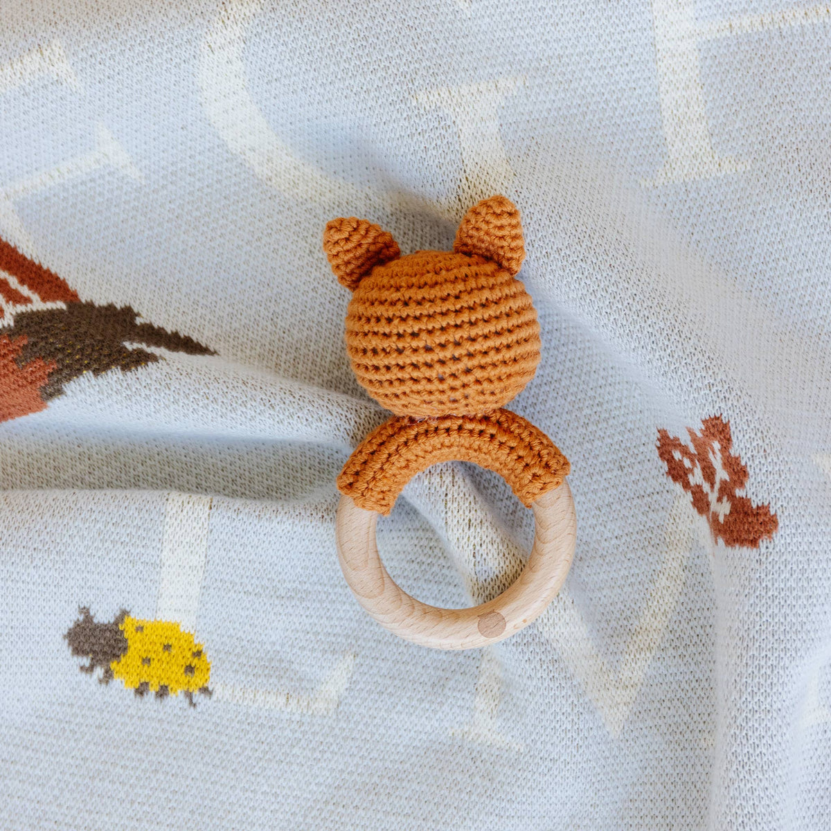 Fox Cotton Rattle and Teether