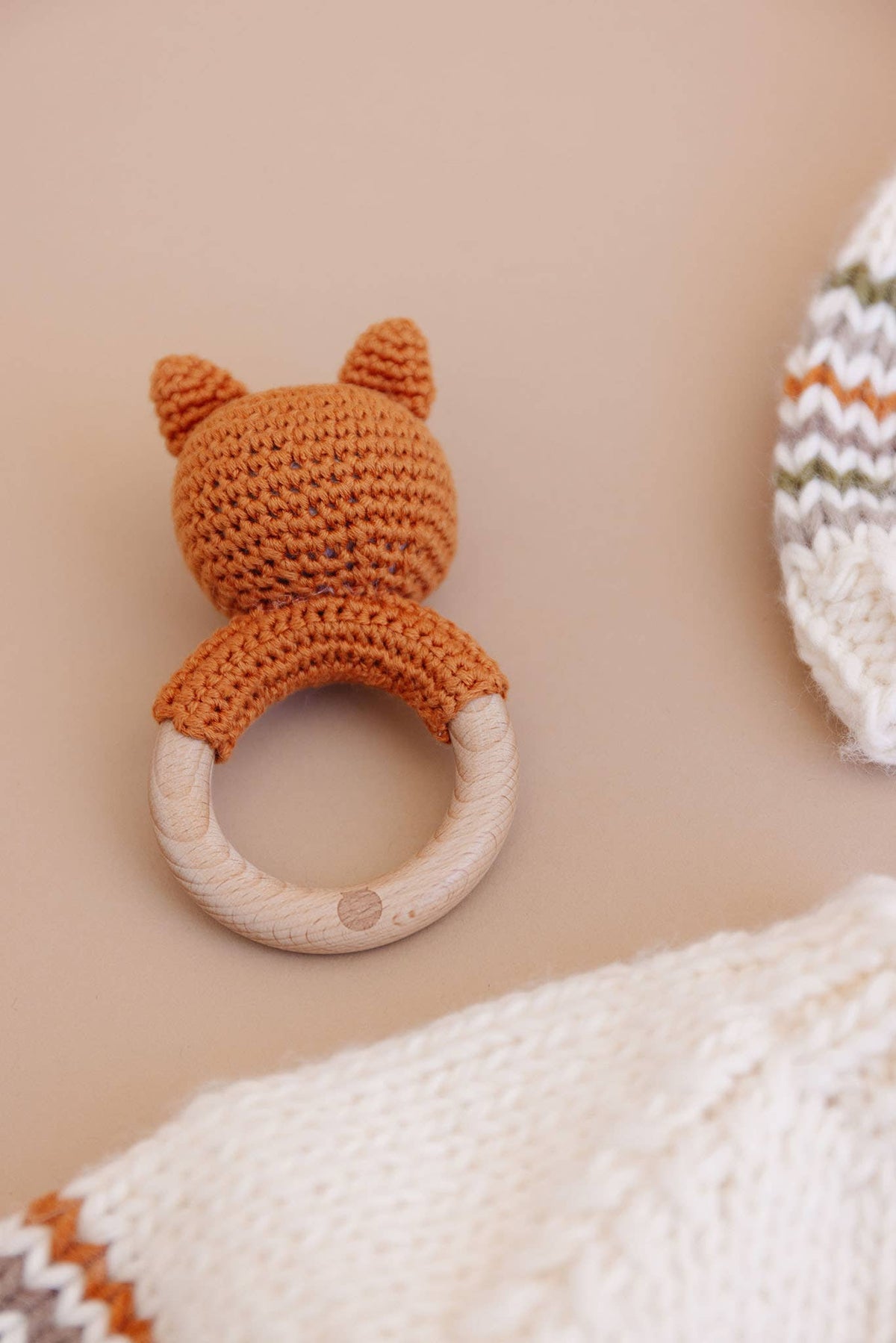 Fox Cotton Rattle and Teether