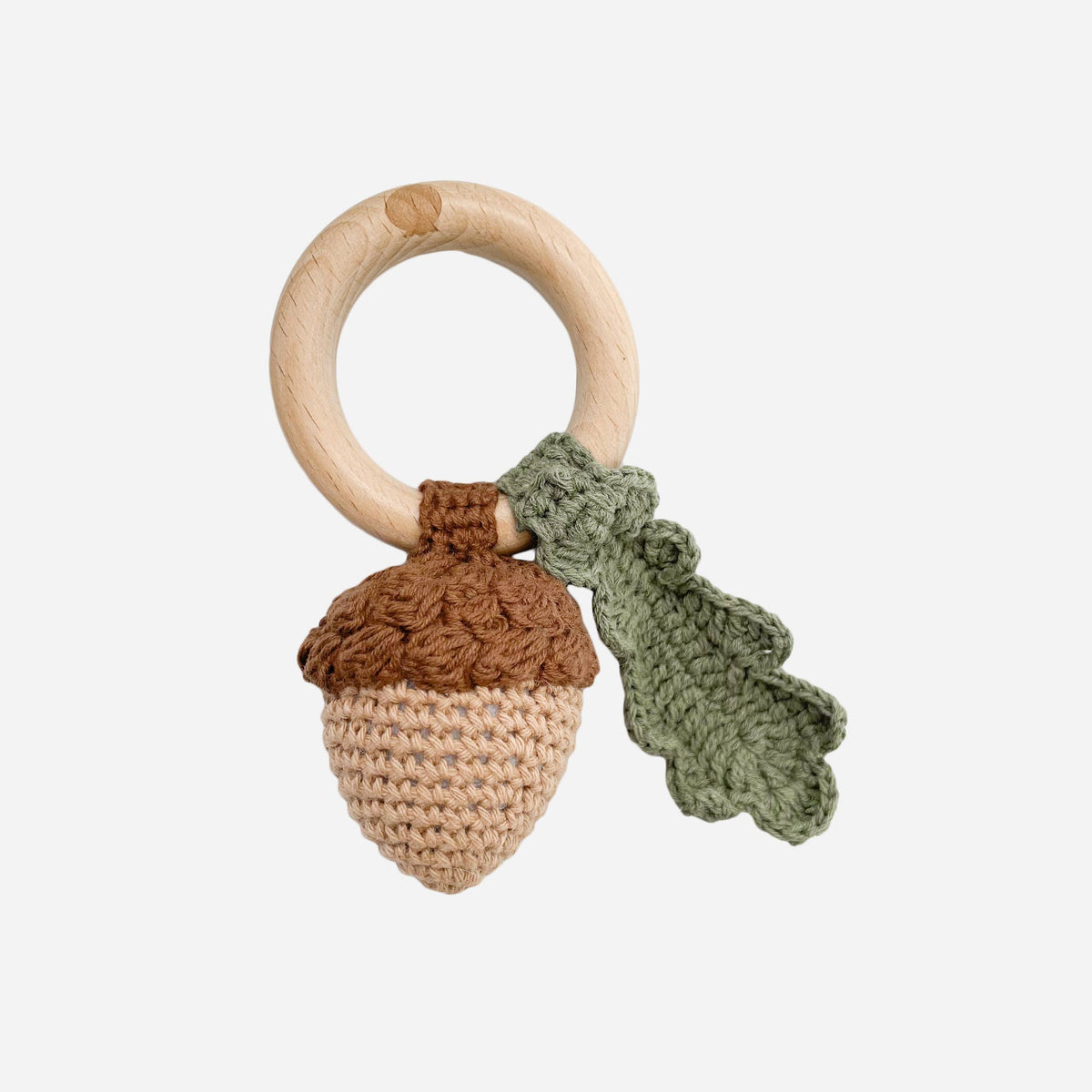 Acorn Cotton Rattle and Teether