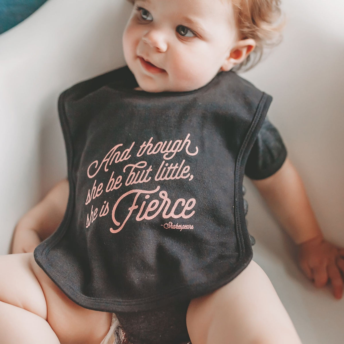 She is Fierce Baby Bib - Sweetpea and Co.